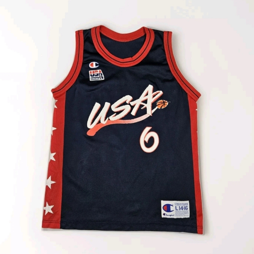 Vintage Champion Team USA Penny Hardaway Youth Size L 14-16 Jersey